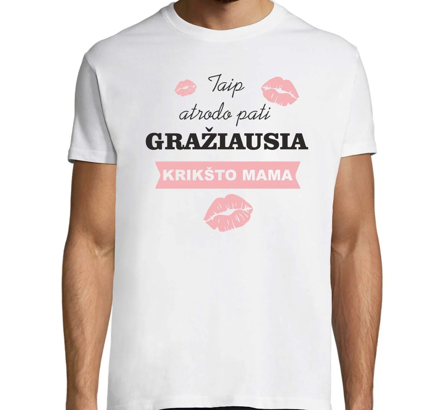 Moteriški Marškinėliai „GRAŽIAUSIA KRIKŠTO MAMA“