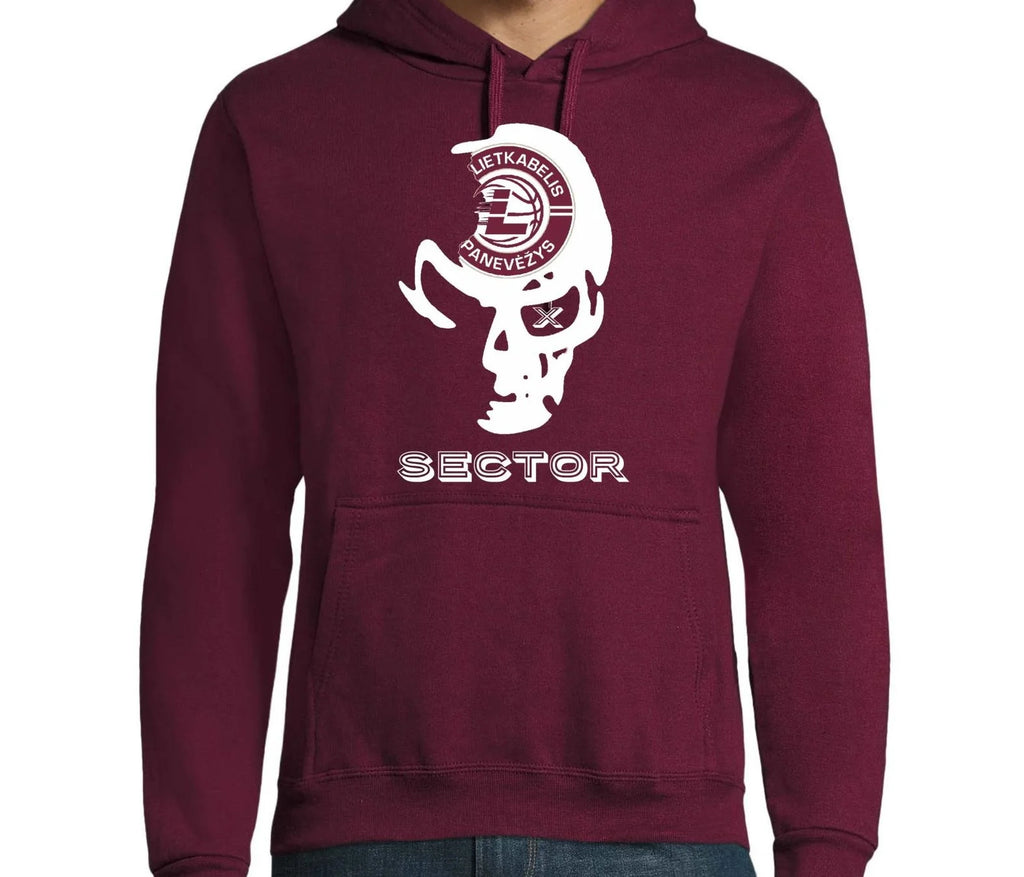 XSECTOR „SKULL“ Bordo Džemperis su Kapišonu (Unisex)